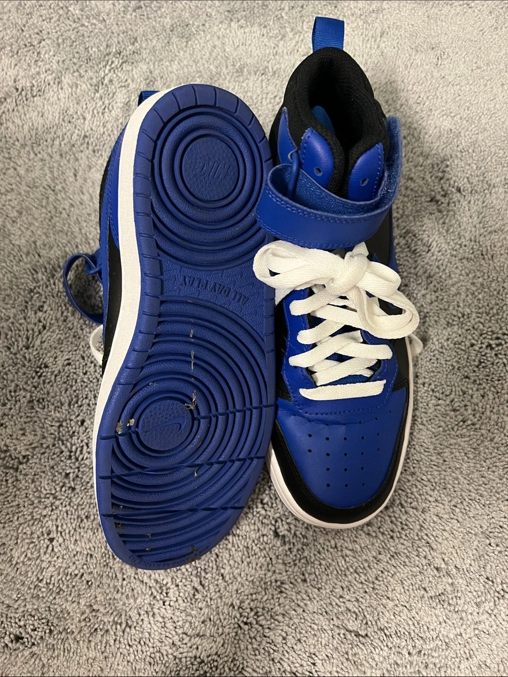 Nike Black & Blue High-Top Sneakers with White Laces